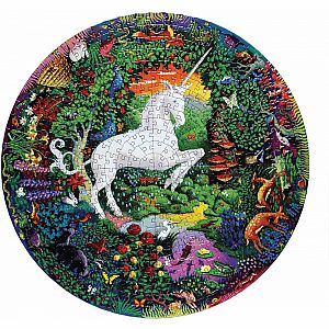 eeBoo Unicorn Garden Round Puzzle 500 Piece