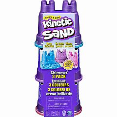 Kinetic Sand Shimmer Sand 3-pack with Sandcastle Molds