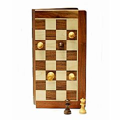Magnetic Wood Folding Chess Set 12 inch