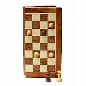 Magnetic Wood Folding Chess Set 12 inch