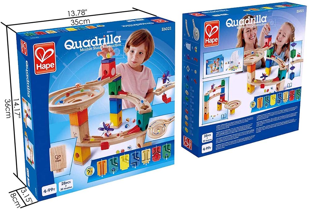 Hape Race to the Finish Marble Run Blue Turtle Toys