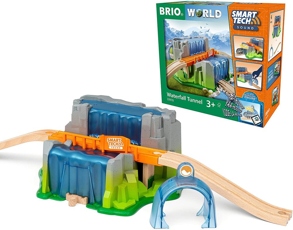 Brio Smart Tech Sound Waterfall Tunnel BRIO Blue Turtle Toys