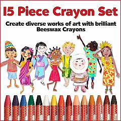 World Colors - 15Ct Beeswax Crayons